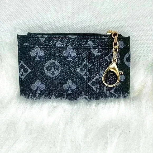 Designer inspired Card and Coin Wallet Slim Design in Gray Black - Picture 1 of 5